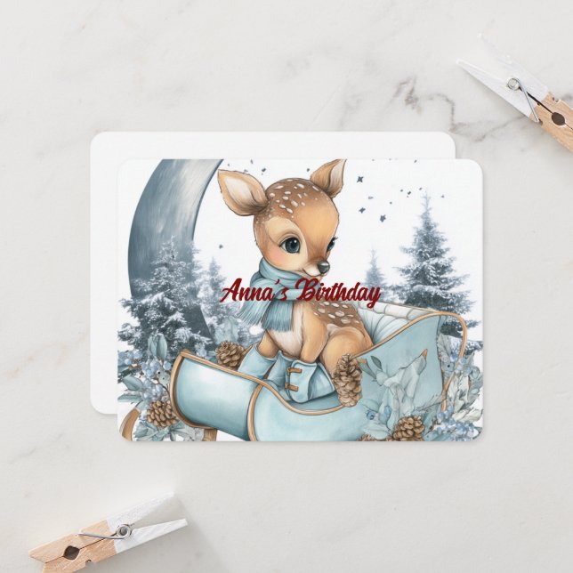 Custom Name Birthday Invitation | Cute Design (Front/Back In Situ)