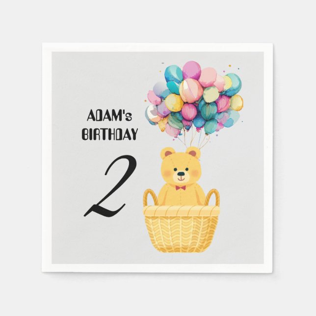 custom name birthday  napkin (Front)