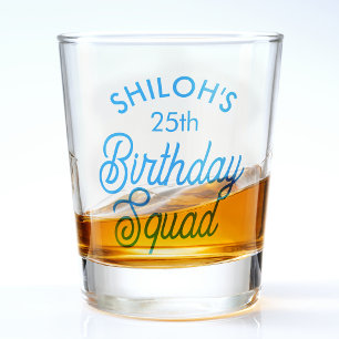 Custom Name Birthday Squad Party Shot Glass