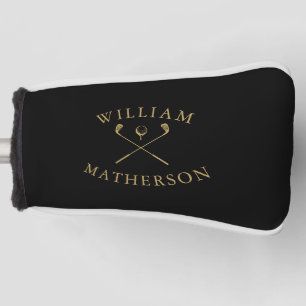 Custom Name Black And Gold Golf Clubs  Golf Head Cover