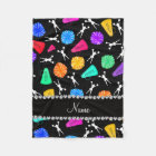 Custom name black cheerleading pompoms