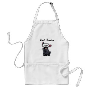 Custom Name Black Dog Chef Apron