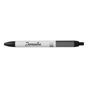 Custom name black gradient stripes black ink pen