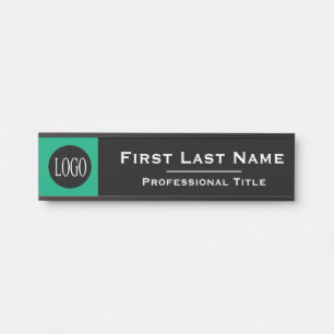 Custom Name Black & Green Office Door Sign