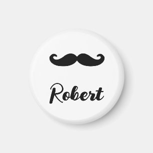 Custom name black handlebar moustache magnet