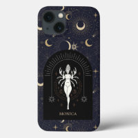 Custom Name Black Mystic Zodiac Cancer