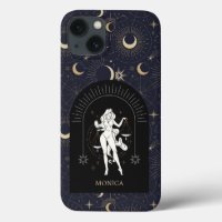 Custom Name Black Mystic Zodiac Libra