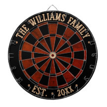 Custom Name Black & Rustic Brown Faux Wood Style