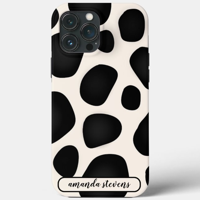 Custom Name Black Typography Pattern Abstract Case-Mate iPhone Case (Back)
