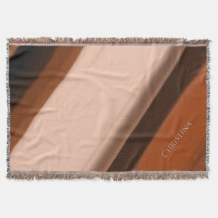 Custom Name Blanket Faux Wood Fancy Striped