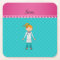 Custom name blonde girl doctor turquoise dots