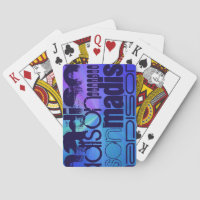 Custom Name; Blue & Abstract Purple, Green, Blue