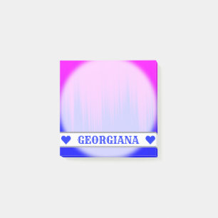 Custom Name - Blue and Magenta Streaks Pattern Post-it Notes
