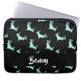 Custom name blue bats laptop sleeve