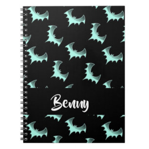 Custom name blue bats notebook