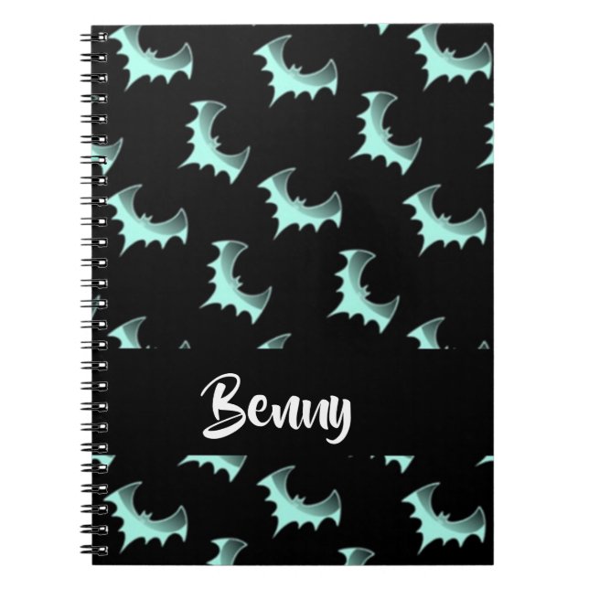 Custom name blue bats notebook (Front)