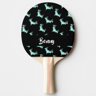 Custom name blue bats ping pong paddle