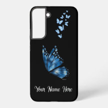 Custom Name Blue Butterfly Samsung Galaxy S22 Plus