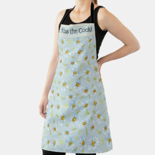 Custom Name Blue Daisy Apron
