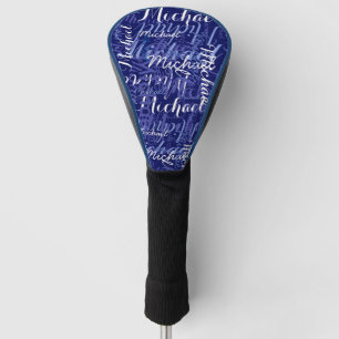 Custom Name Blue Golf Head Cover