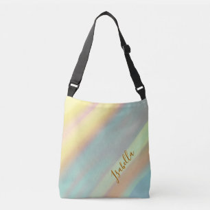 Custom Name Blue Green Coastal Crossbody Bag
