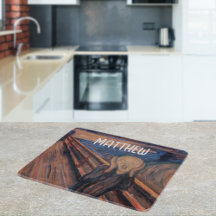 Custom name blue orange painting The Scream