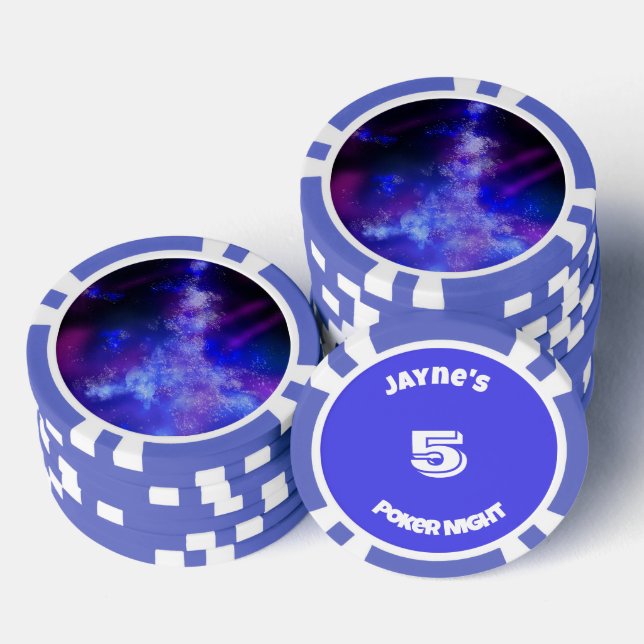 Custom Name Blue Sapphire  Poker Chips (Stack)