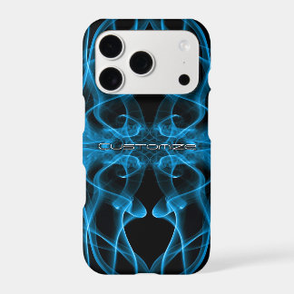 Custom Name Blue Smoke Symmetrical Black