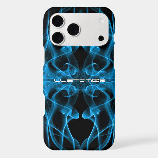 Custom Name Blue Smoke Symmetrical Black