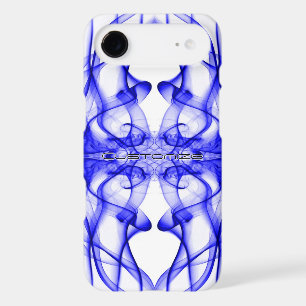 Custom Name Blue Smoke Symmetrical White