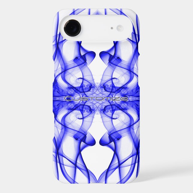 Custom Name Blue Smoke Symmetrical White (Back)