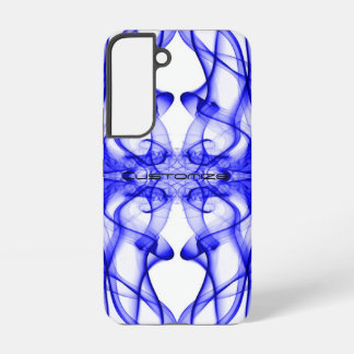 Custom Name Blue Smoke Symmetrical White Samsung Galaxy Case