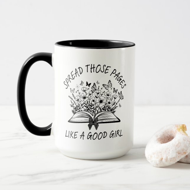 Custom Name Blue Striped Ceramic Travel Mug with L (With Donut)