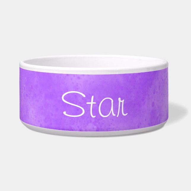 Custom Name Blueberry Clouds  Pet Bowl (Front)