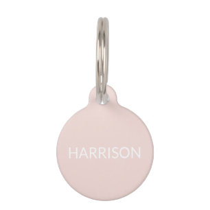 Custom name blush pink dog contact Info Pet Tag