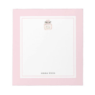 Custom Name Blush Pink Perfume Bottle Notepad
