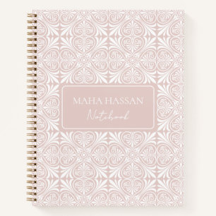 Custom Name Blush Rose Vector Pattern Journal