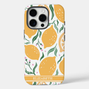 Custom Name Boho Hand Drawn Lemon  iPhone 16 Pro Case
