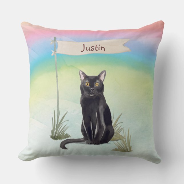 Custom Name Bombay Cat Pet Cushion (Front)
