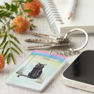 Custom Name Bombay Cat Pet Key Ring