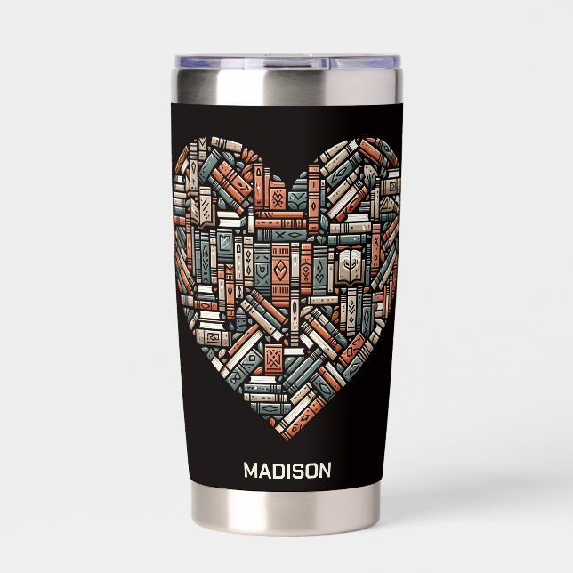 Custom Name Book Lover's Insulated Tumbler (Front)