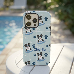 Custom Name Border Collie Summer iPhone Case 