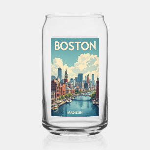 Custom Name Boston Massachusetts Can Glass