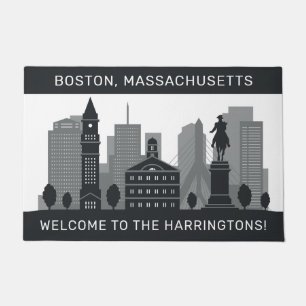 Custom Name Boston Massachusetts Doormat