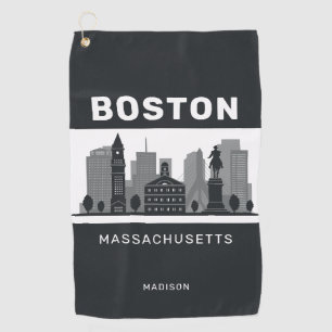 Custom Name Boston Massachusetts Golf Towel