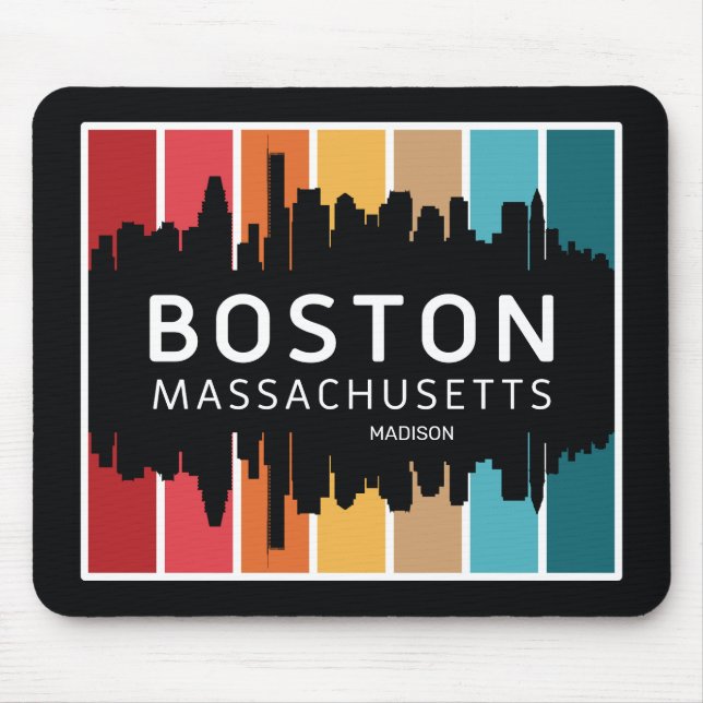 Custom Name Boston Massachusetts Mouse Mat (Front)