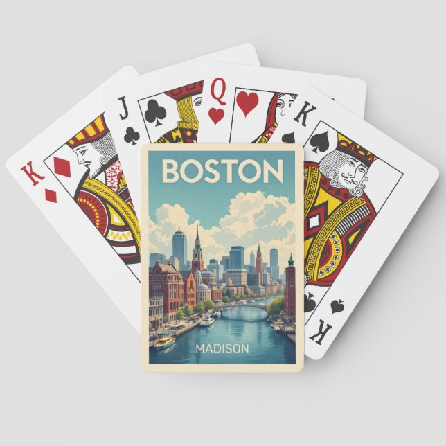 Custom Name Boston Massachusetts Playing Cards (Back)