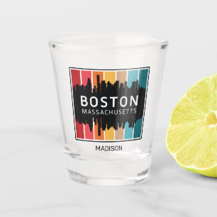 Custom Name Boston Massachusetts Shot Glass