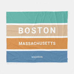 Custom Name Boston Massachusetts / YOUR TEXT Fleece Blanket