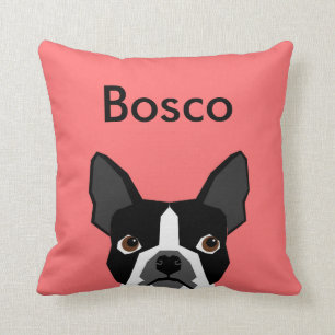 Custom Name Boston Terrier Pillow Pet Pillow